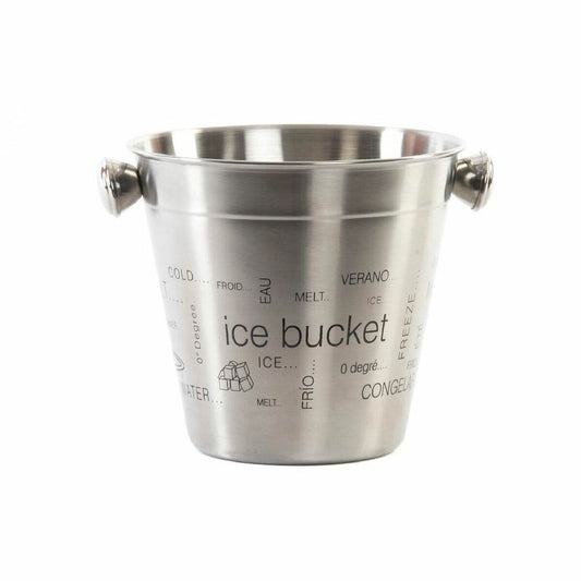 Ice Bucket DKD Home Decor Silver Stainless steel (17 x 14 x 13 cm)