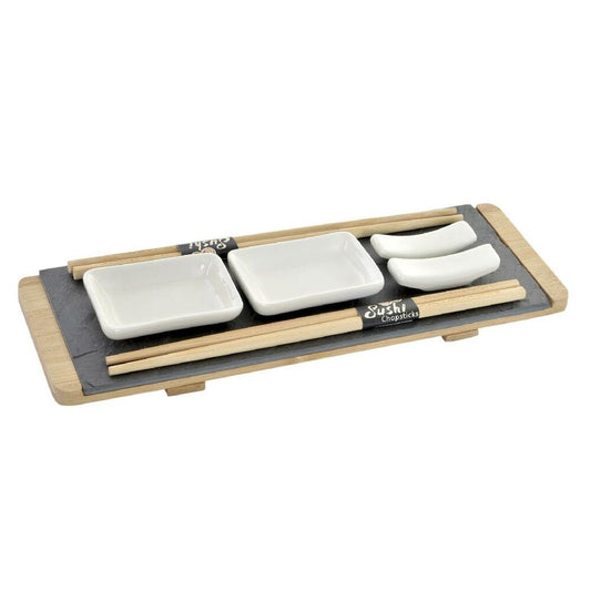 Sushi Set DKD Home Decor Bamboo Board (9 pcs) (30 x 10 x 3,5 cm)