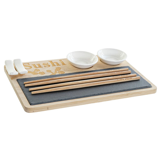 Sushi Set DKD Home Decor Bamboo Board (9 pcs) (28,5 x 18,5 x 2,6 cm)
