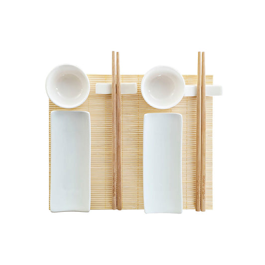 Sushi Set DKD Home Decor Bamboo Stoneware (28,5 x 19,5 x 3,3 cm)