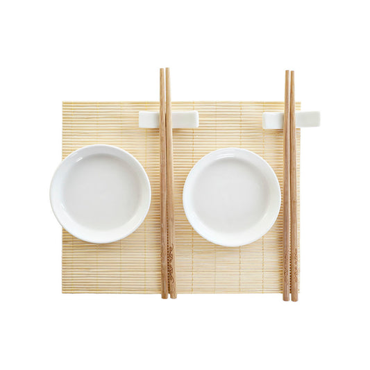 Sushi Set DKD Home Decor Bamboo Stoneware (7 pcs) (28,8 x 19,8 x 3 cm)
