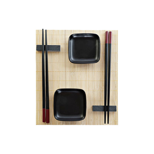 Sushi Set DKD Home Decor Bamboo Stoneware (7 pcs) (27,8 x 17,8 x 3 cm)