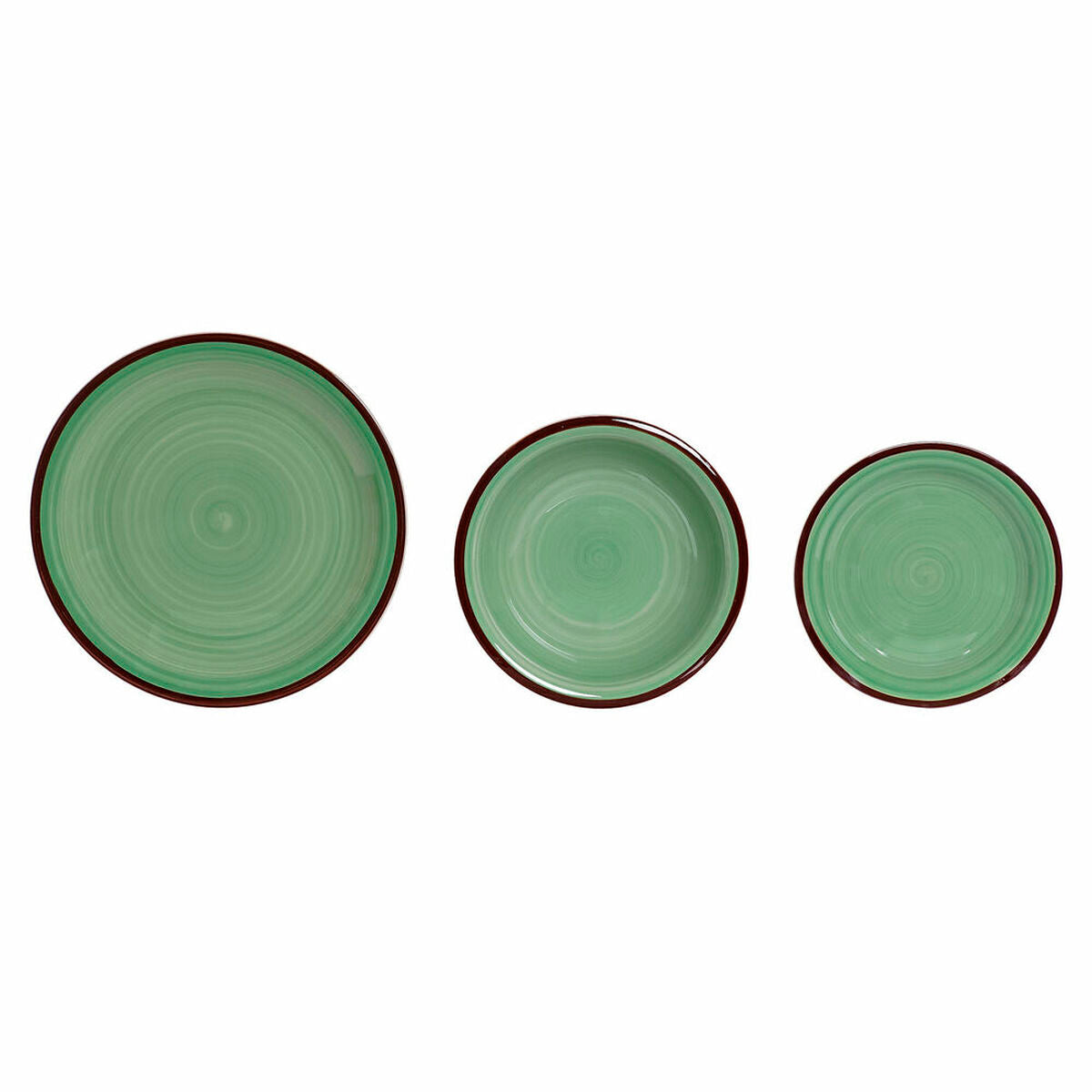 Tableware DKD Home Decor S3025791 Stoneware (26,5 x 26,5 x 3 cm) (21 x 21 x 5,5 cm) (26.5 x 26.5 x 3 cm) (19 x 19 x 3 cm) (18 pc