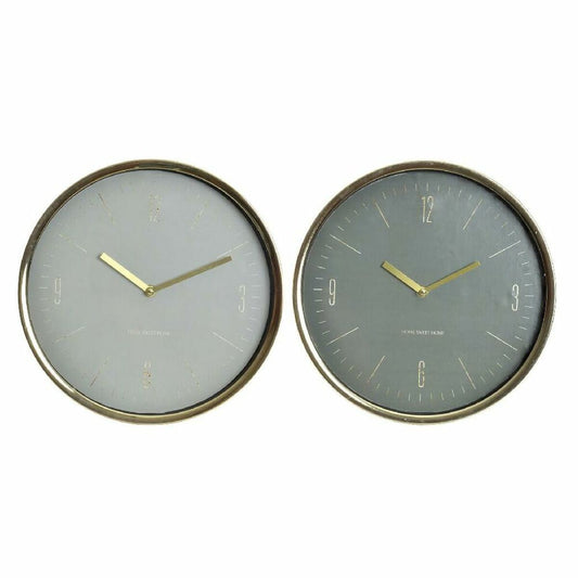 Wall Clock DKD Home Decor Crystal Metal Mint Green (30 x 4 x 30 cm) (2 pcs)