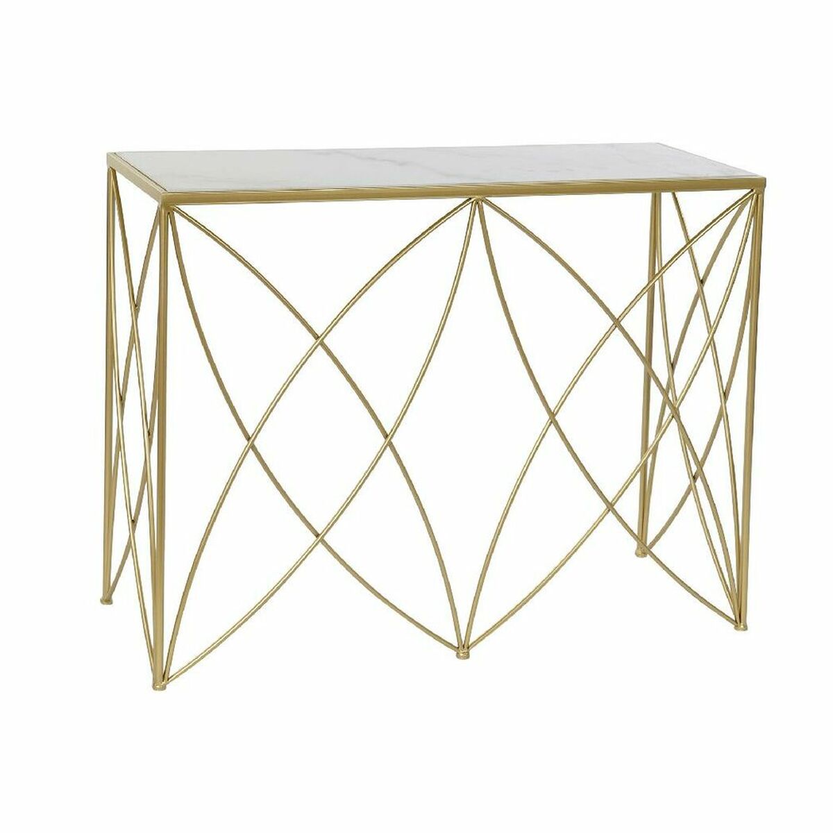 Console DKD Home Decor Golden Metal Marble (100 x 33 x 78 cm)
