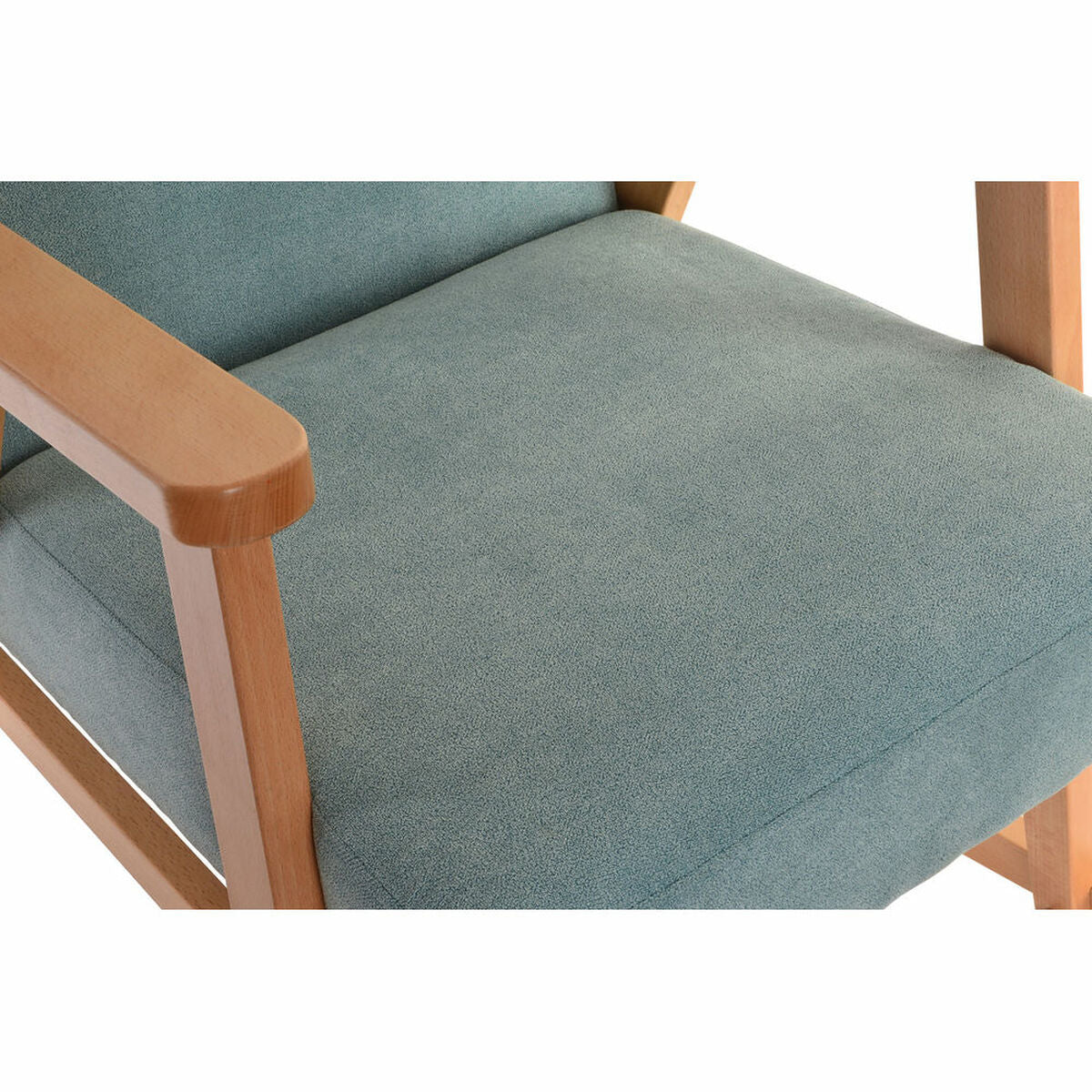 Rocking Chair DKD Home Decor Blue Wood Turquoise Polyester (54.3 x 87 x 88 cm)