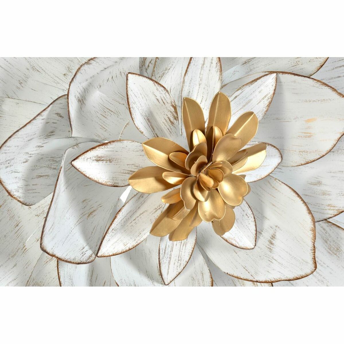 Wall Decoration DKD Home Decor Golden Metal White (60 x 9 x 60 cm)