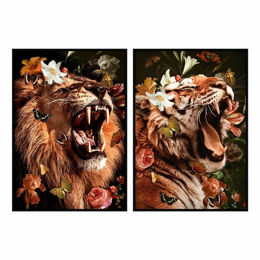 Painting DKD Home Decor S3017933 Jungle Modern (83 x 4,5 x 123 cm) (2 Units)