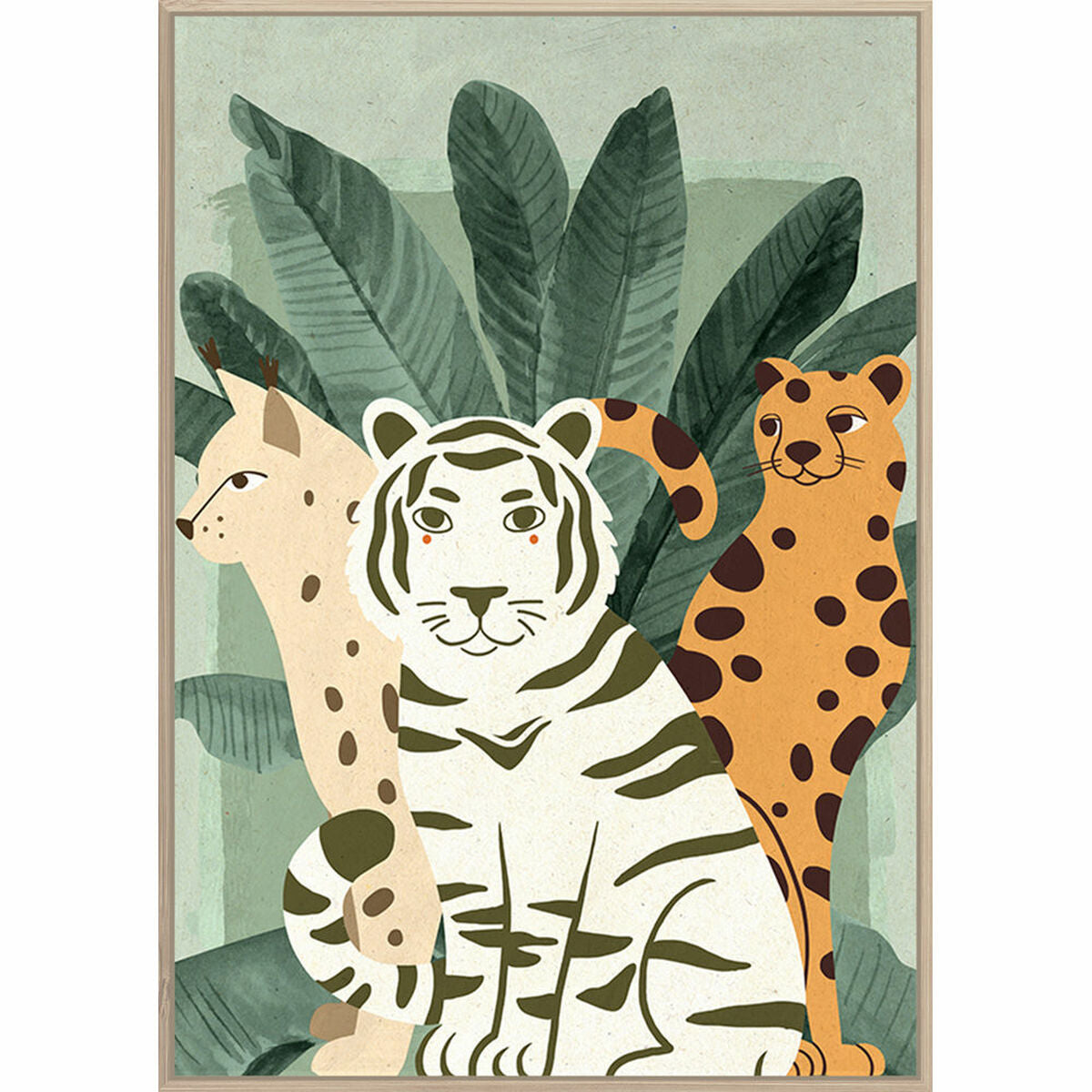 Painting DKD Home Decor Tropical animals (83 x 4,5 x 123 cm) (2 Units)