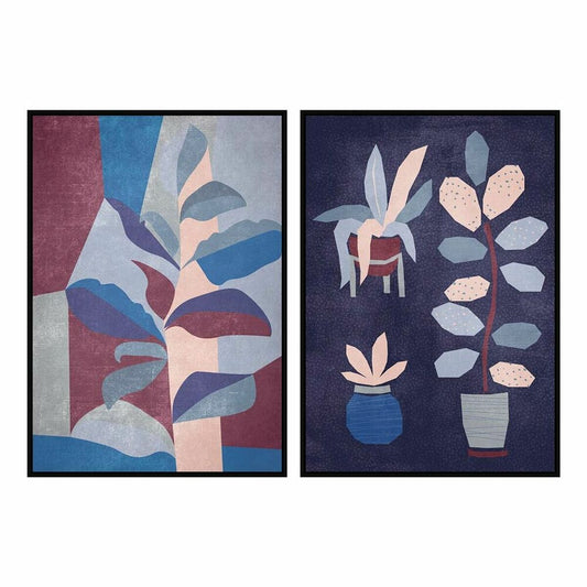 Painting DKD Home Decor Flowers Modern (83 x 4,5 x 123 cm) (2 Units)