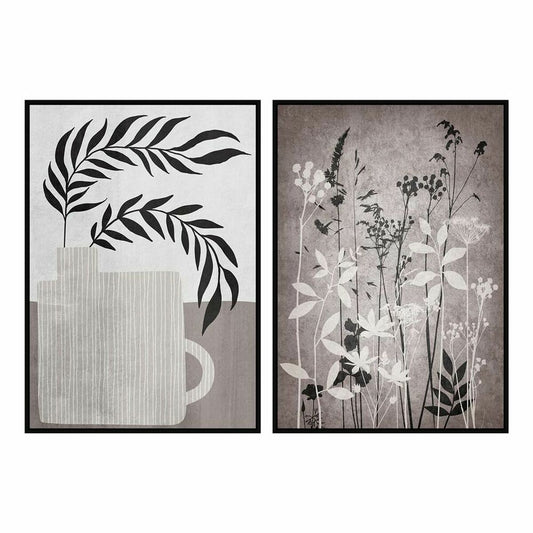 Painting DKD Home Decor Modern Leaf of a plant (53 x 4,5 x 73 cm) (2 Units)