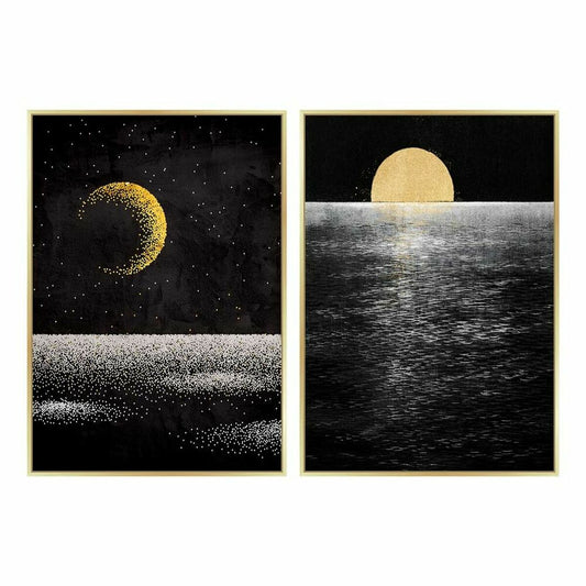 Painting DKD Home Decor Moon Modern (53 x 4,3 x 73 cm) (2 Units)