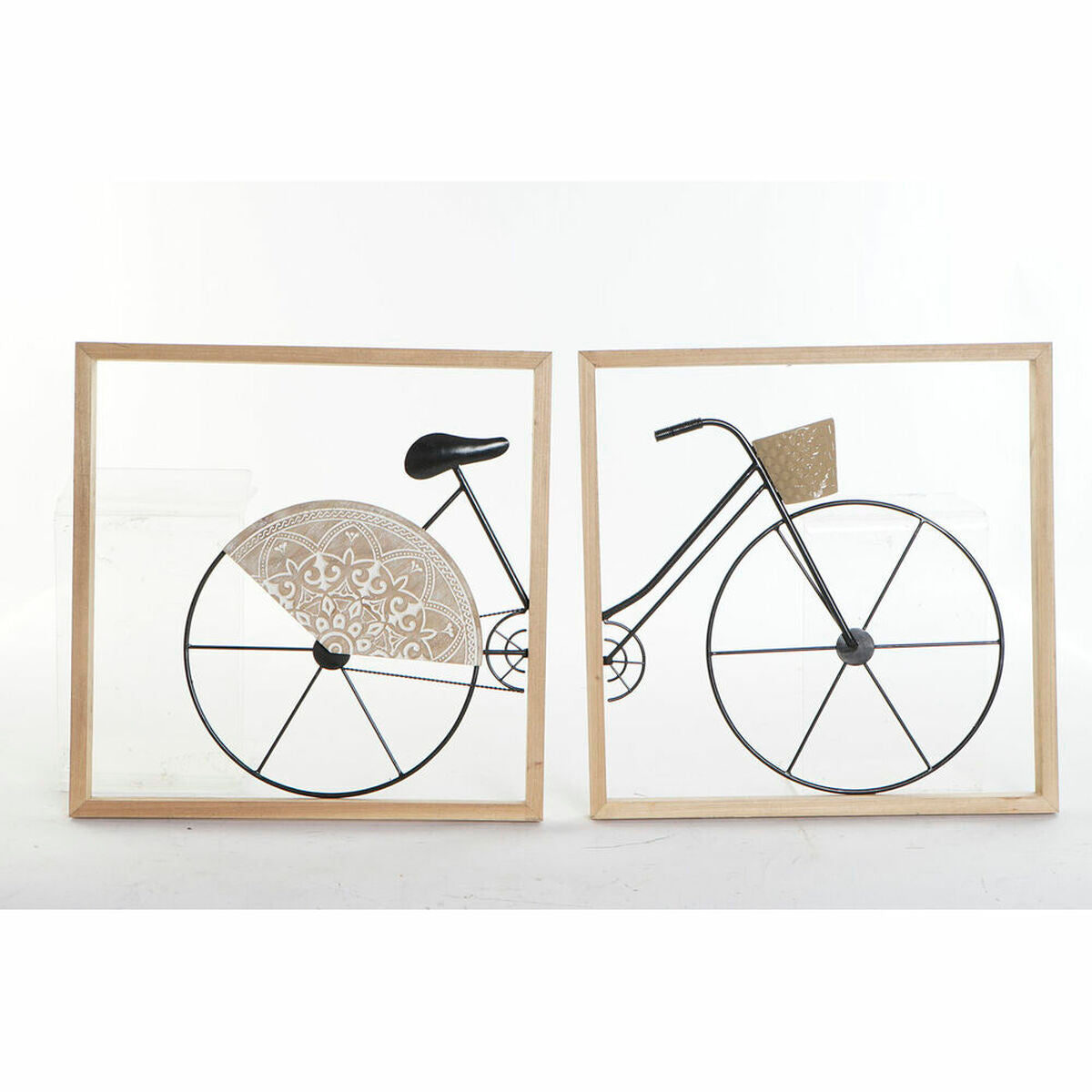 Wall Decoration DKD Home Decor Black Bicycle Metal MDF Wood (80 x 2.5 x 40 cm) (2 pcs)