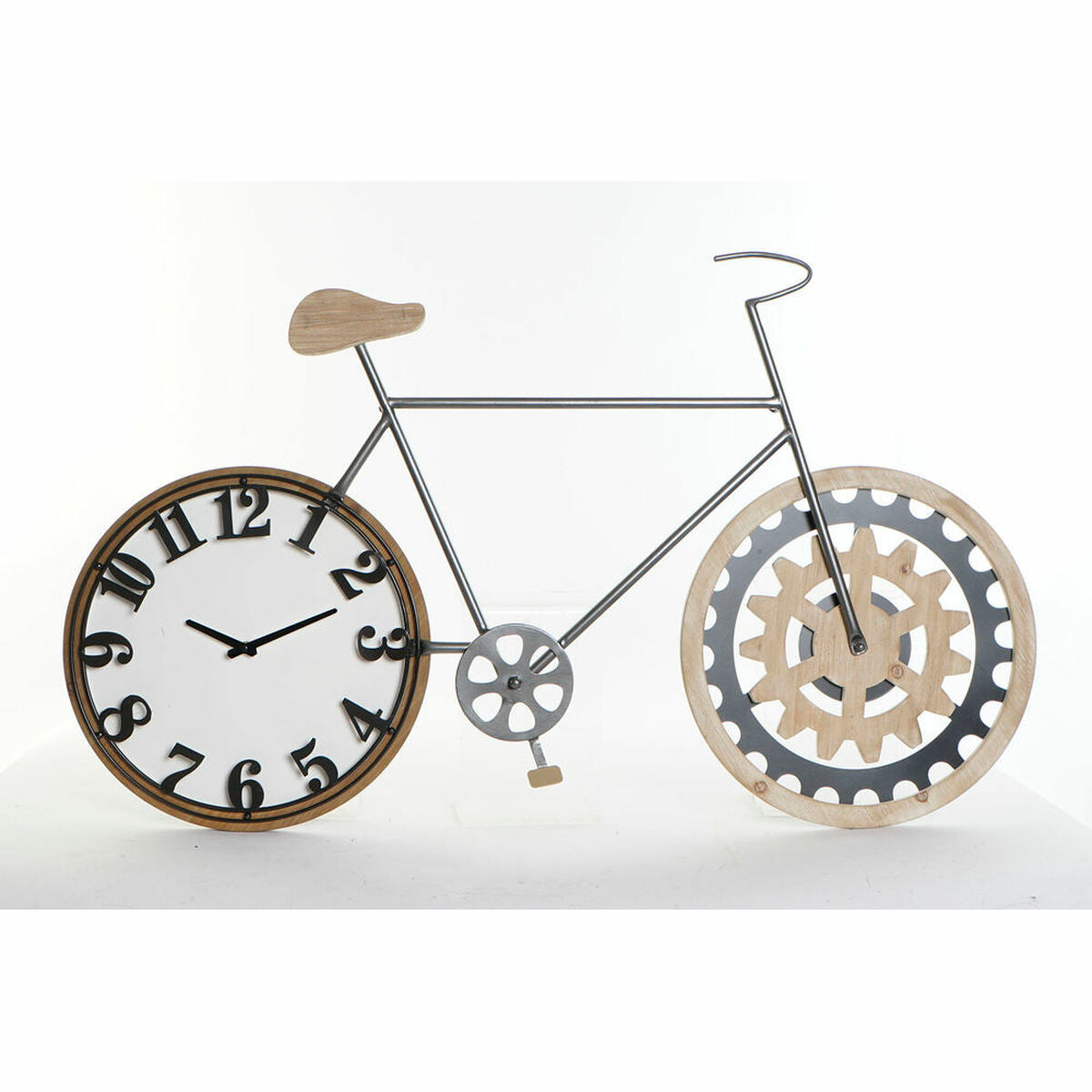 Wall Clock DKD Home Decor Black Bicycle Metal MDF Wood (108 x 6.4 x 63.5 cm)