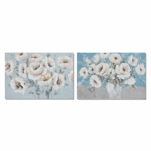 Painting DKD Home Decor Flowers (120 x 2,8 x 80 cm) (2 Units)