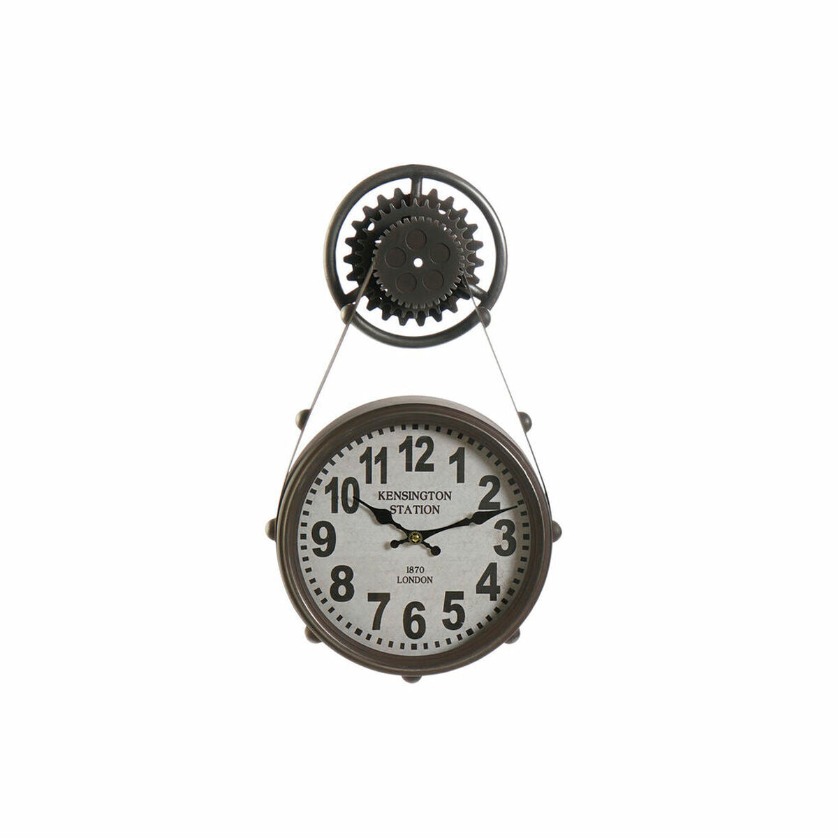 Wall Clock DKD Home Decor Crystal Black Iron (33 x 8 x 58 cm)