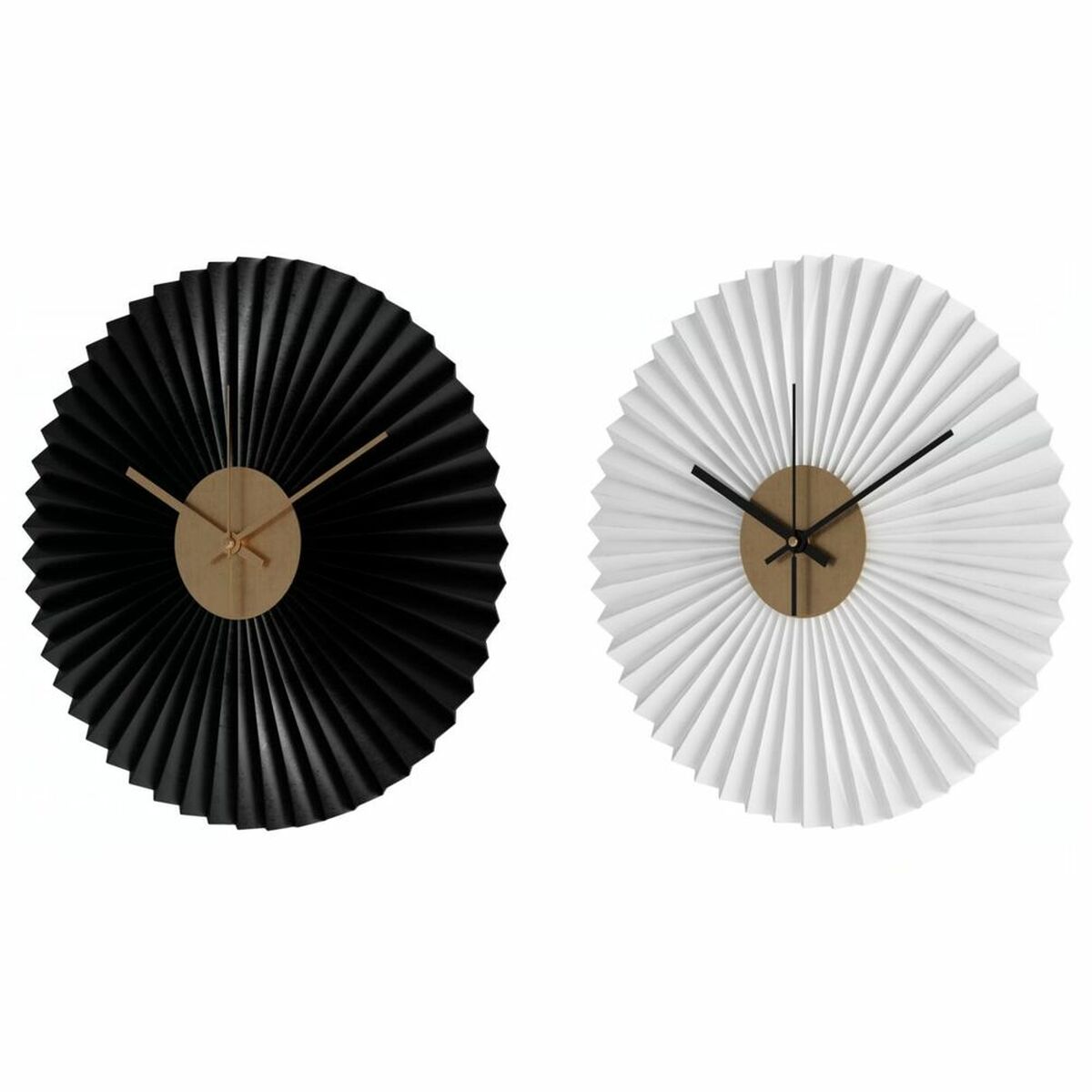 Wall Clock DKD Home Decor Black White Iron (30 x 4 x 30 cm) (2 pcs)