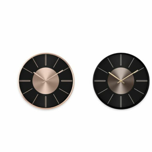 Wall Clock DKD Home Decor Black Copper Aluminium (30 x 4 x 30 cm) (2 pcs)