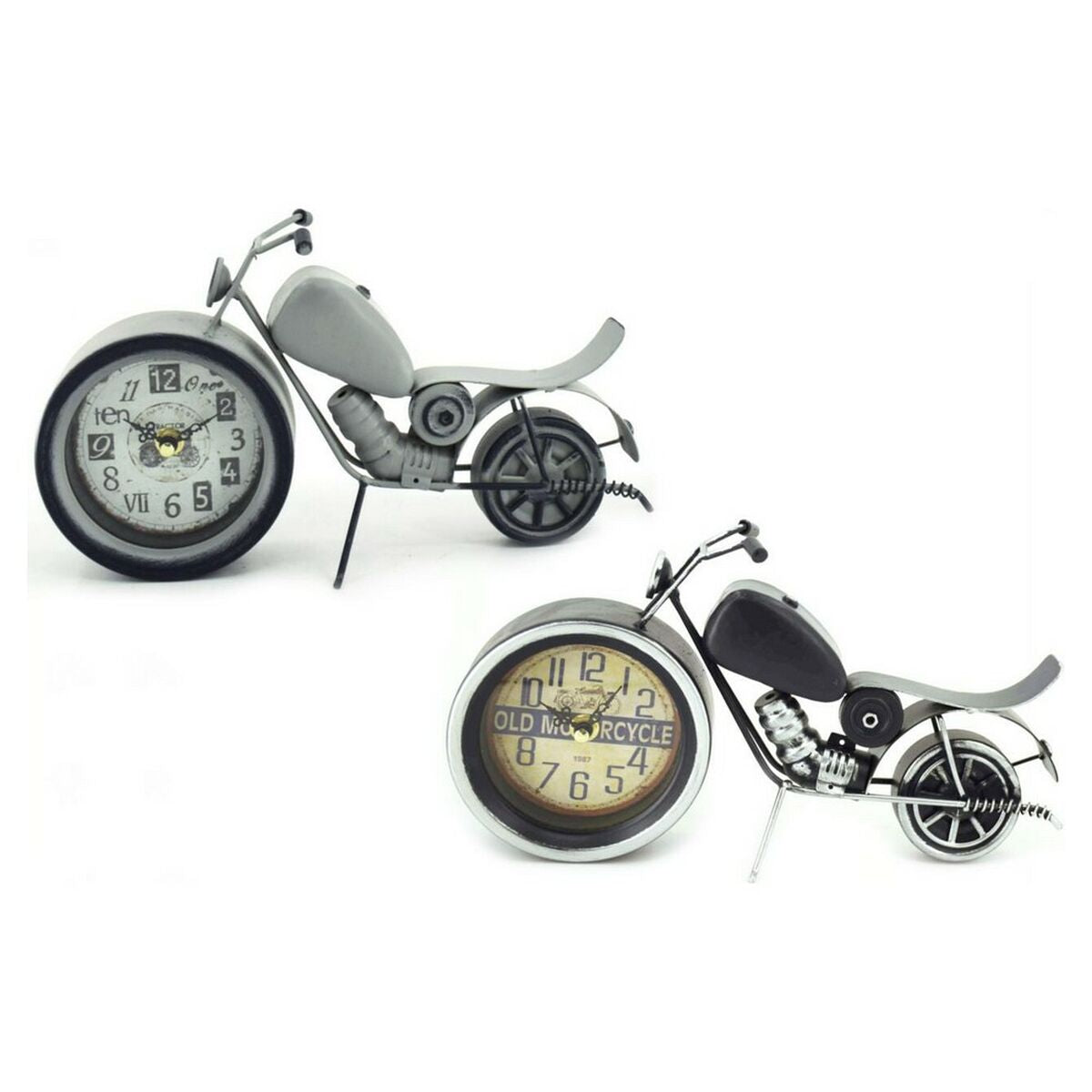 Table clock DKD Home Decor Black Grey Iron (29.5 x 7.5 x 17 cm) (2 pcs)