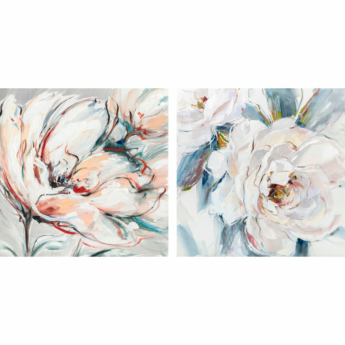 Painting DKD Home Decor Flower (90 x 2,5 x 90 cm) (2 Units)