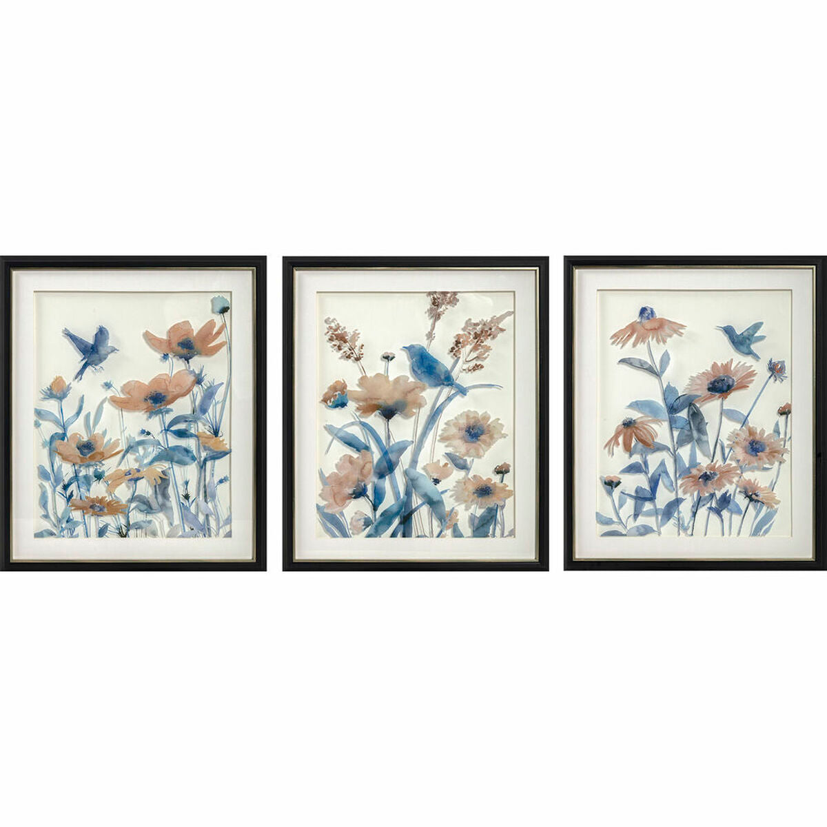 Painting DKD Home Decor Flowers (50 x 2 x 60 cm)