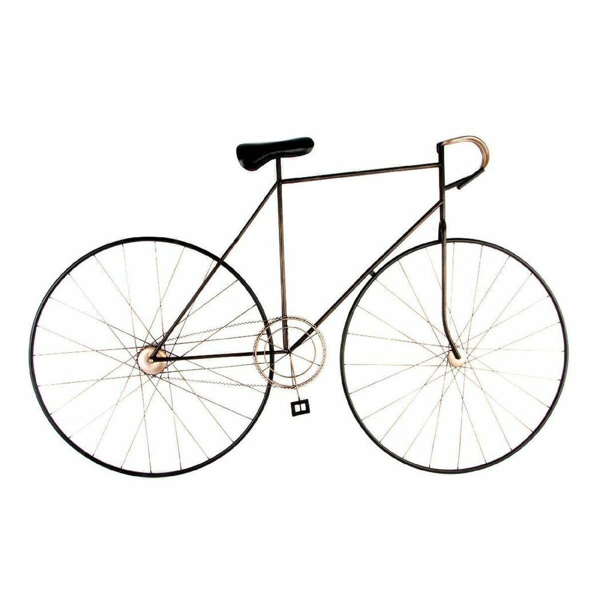 Wall Decoration DKD Home Decor Black Bicycle Golden Metal Vintage (150 x 6 x 95 cm) (2 Units)