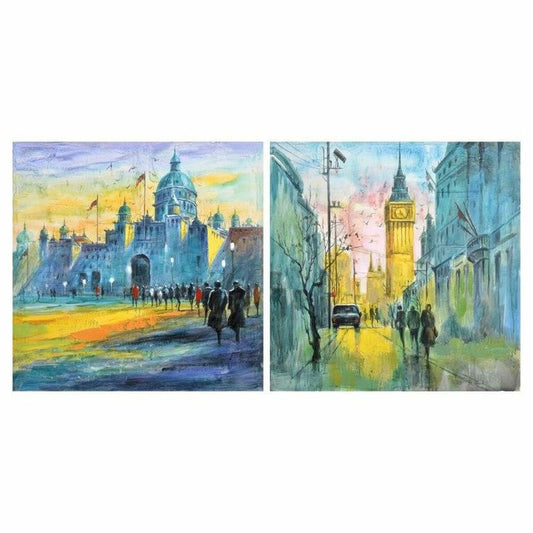 Painting DKD Home Decor S3018300 City (100 x 3 x 100 cm) (2 Units)