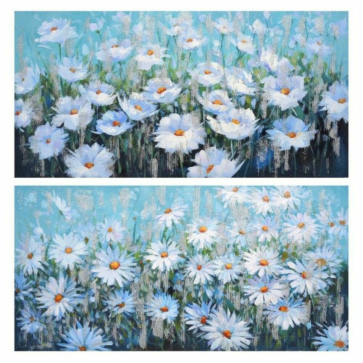 Painting DKD Home Decor S3018306 Flowers (120 x 3 x 60 cm) (2 Units)