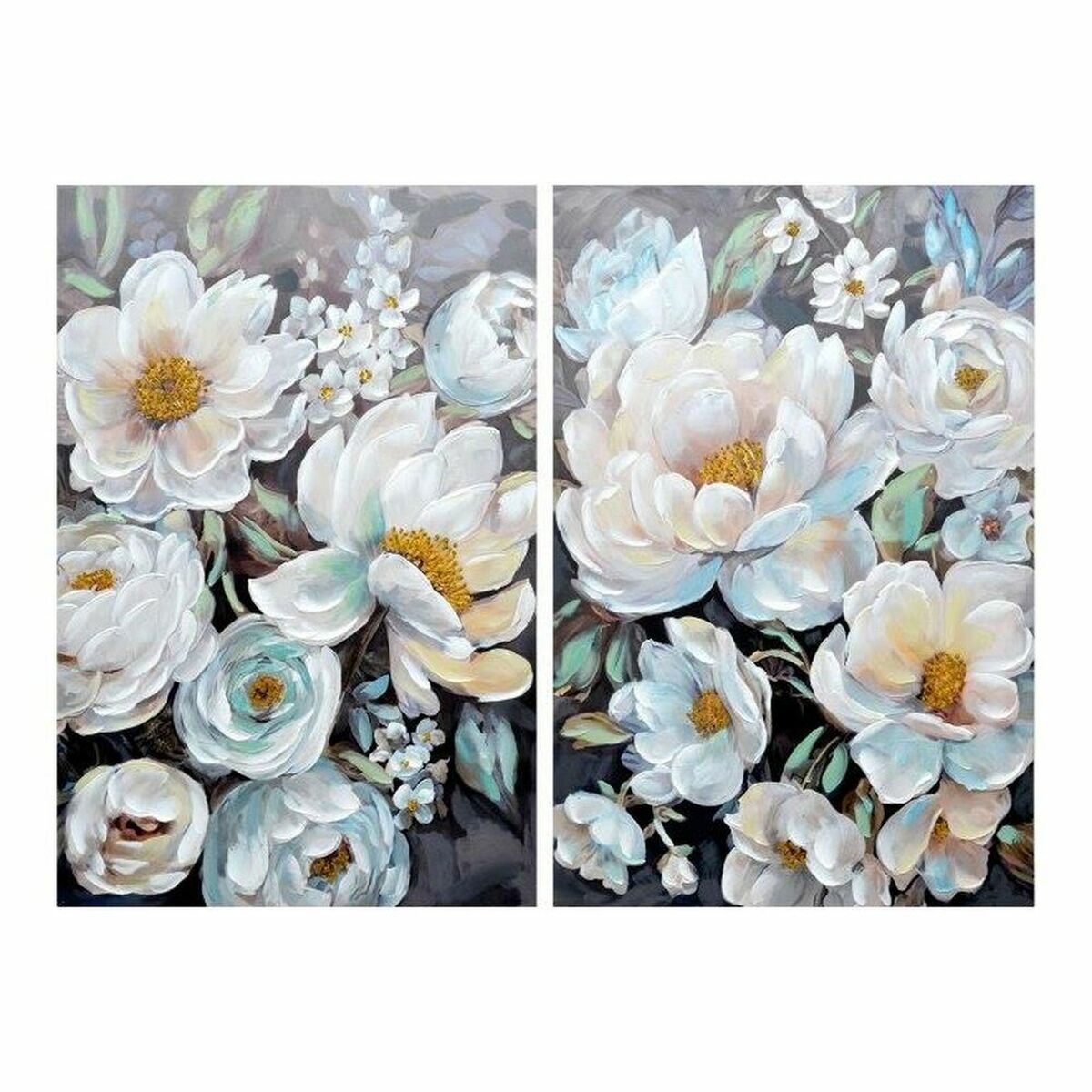 Painting DKD Home Decor S3018319 Flowers (80 x 3 x 120 cm) (2 Units)