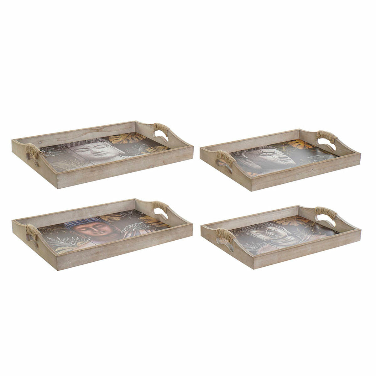 Tray DKD Home Decor MDF Wood (2 pcs) (40 x 30 x 6 cm)