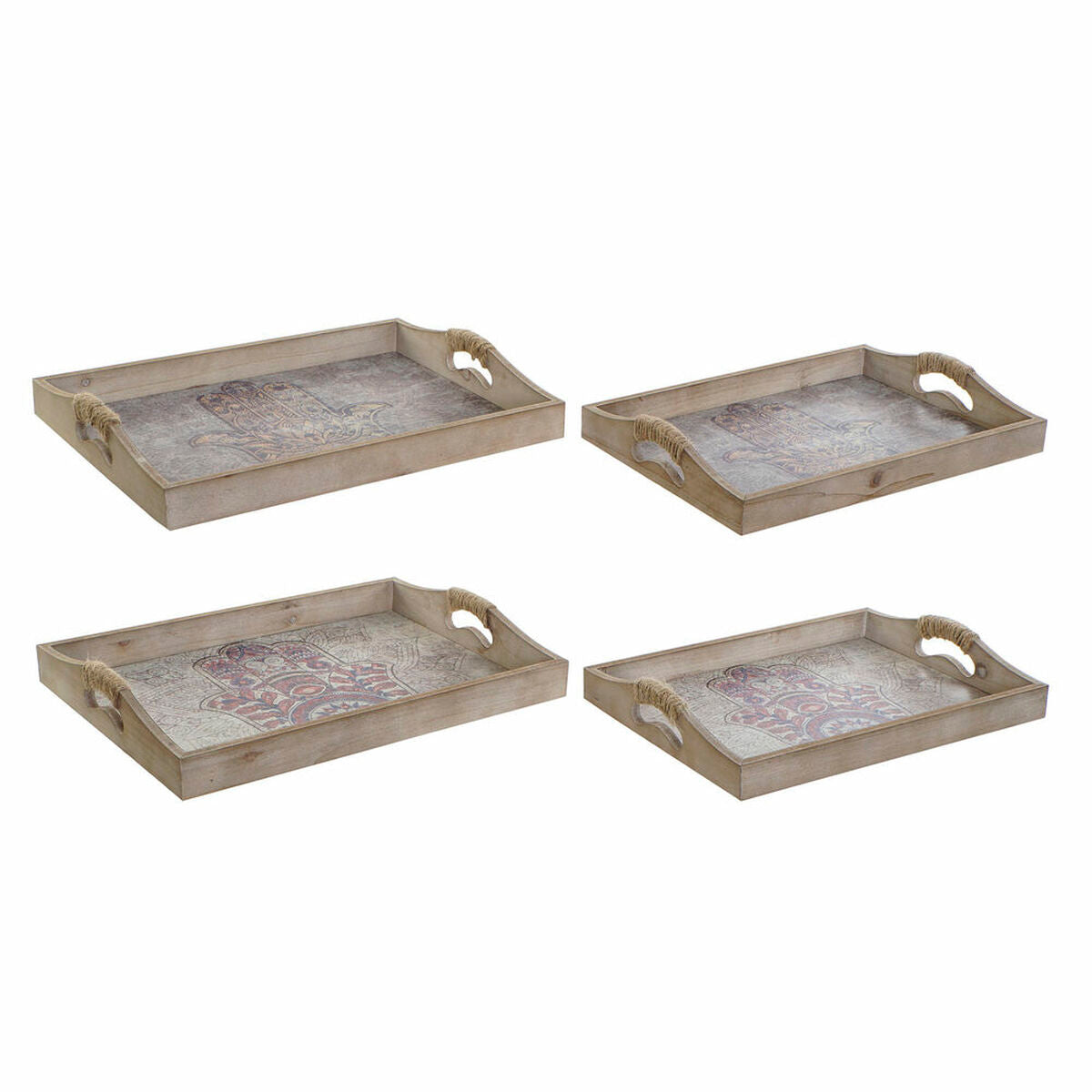 Tray DKD Home Decor (2 pcs) (40 x 30 x 6 cm)