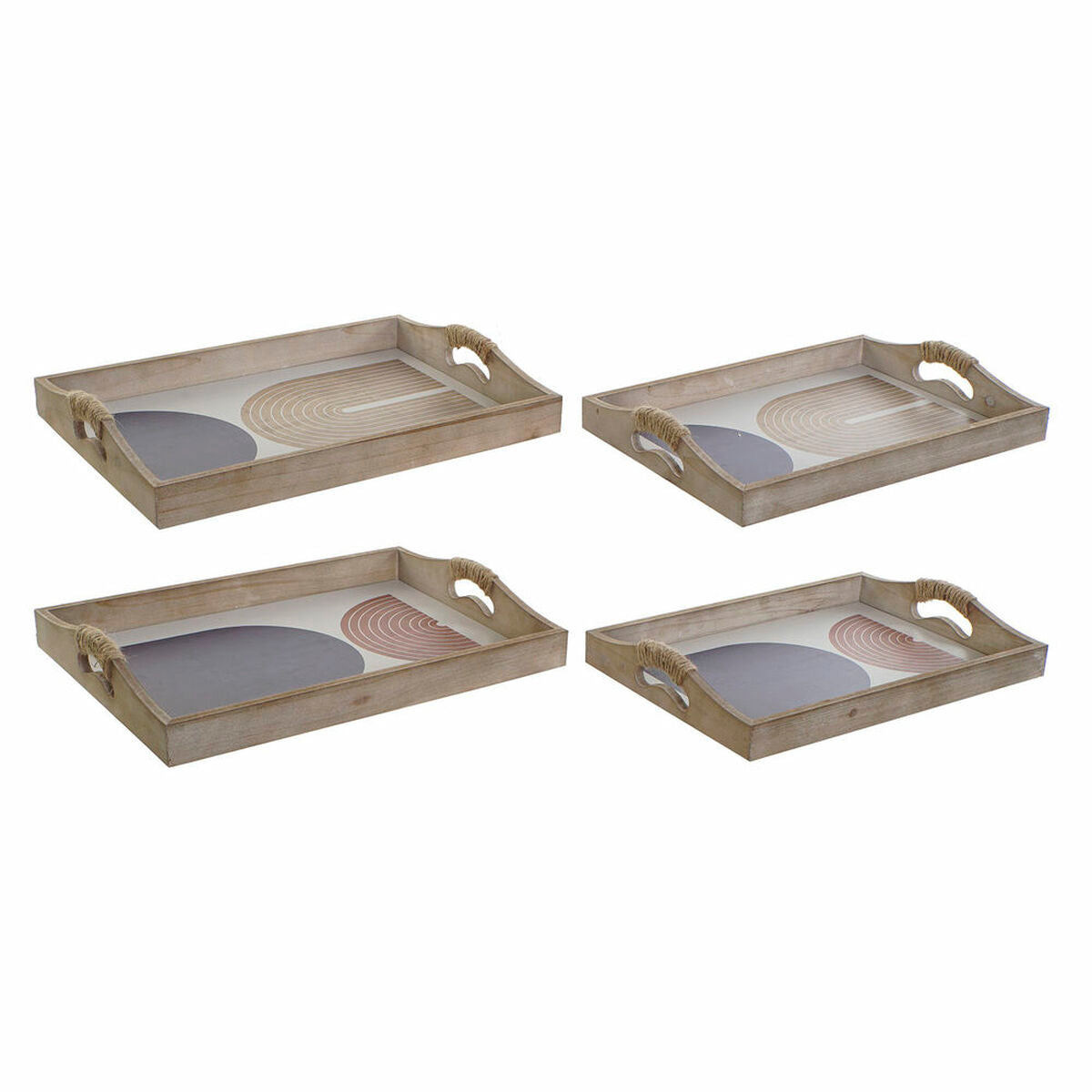 Tray DKD Home Decor MDF Wood (2 pcs) (40 x 30 x 6 cm)