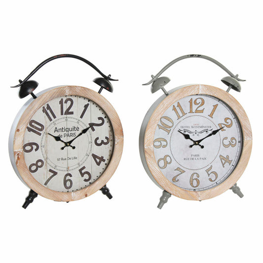 Table clock DKD Home Decor Iron MDF Wood (41 x 6.5 x 52.5 cm) (2 pcs)