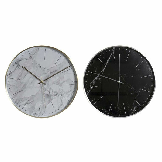 Wall Clock DKD Home Decor Black Aluminium White (40 x 5 x 40 cm) (2 pcs)