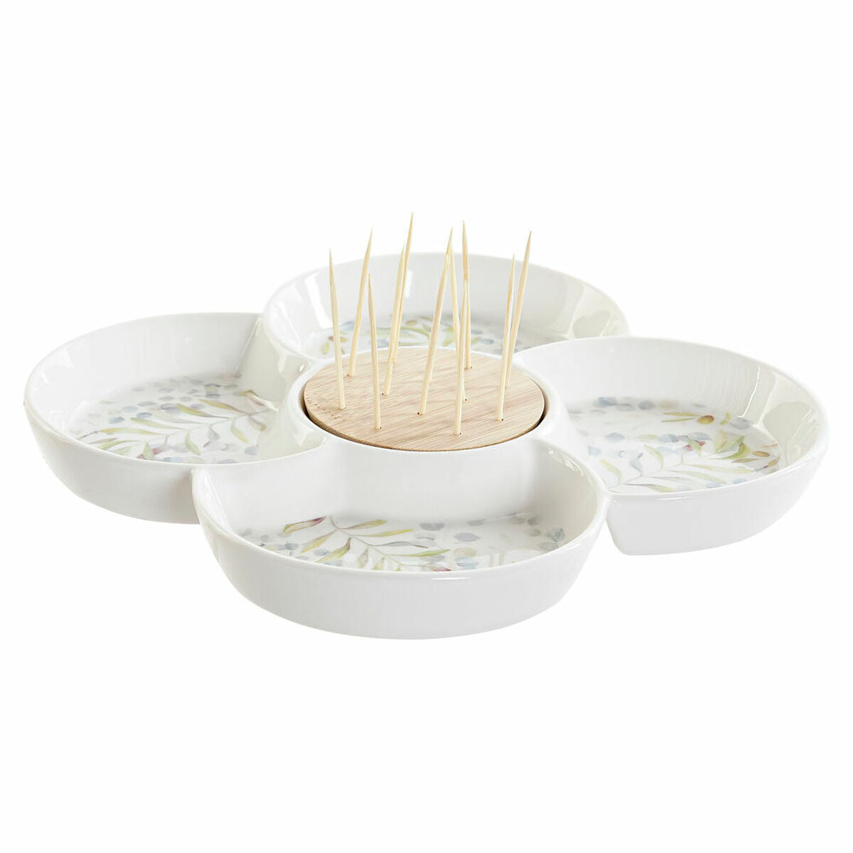 Appetizer Set DKD Home Decor Bamboo Stoneware (22 x 22 x 7 cm)