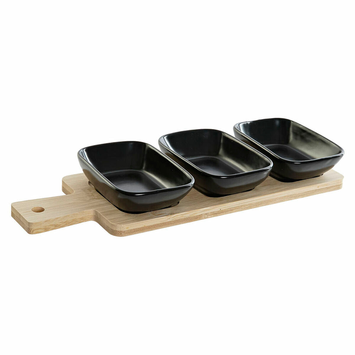 Appetizer Set DKD Home Decor Bamboo Stoneware (28 x 10 x 1 cm) (4 pcs)