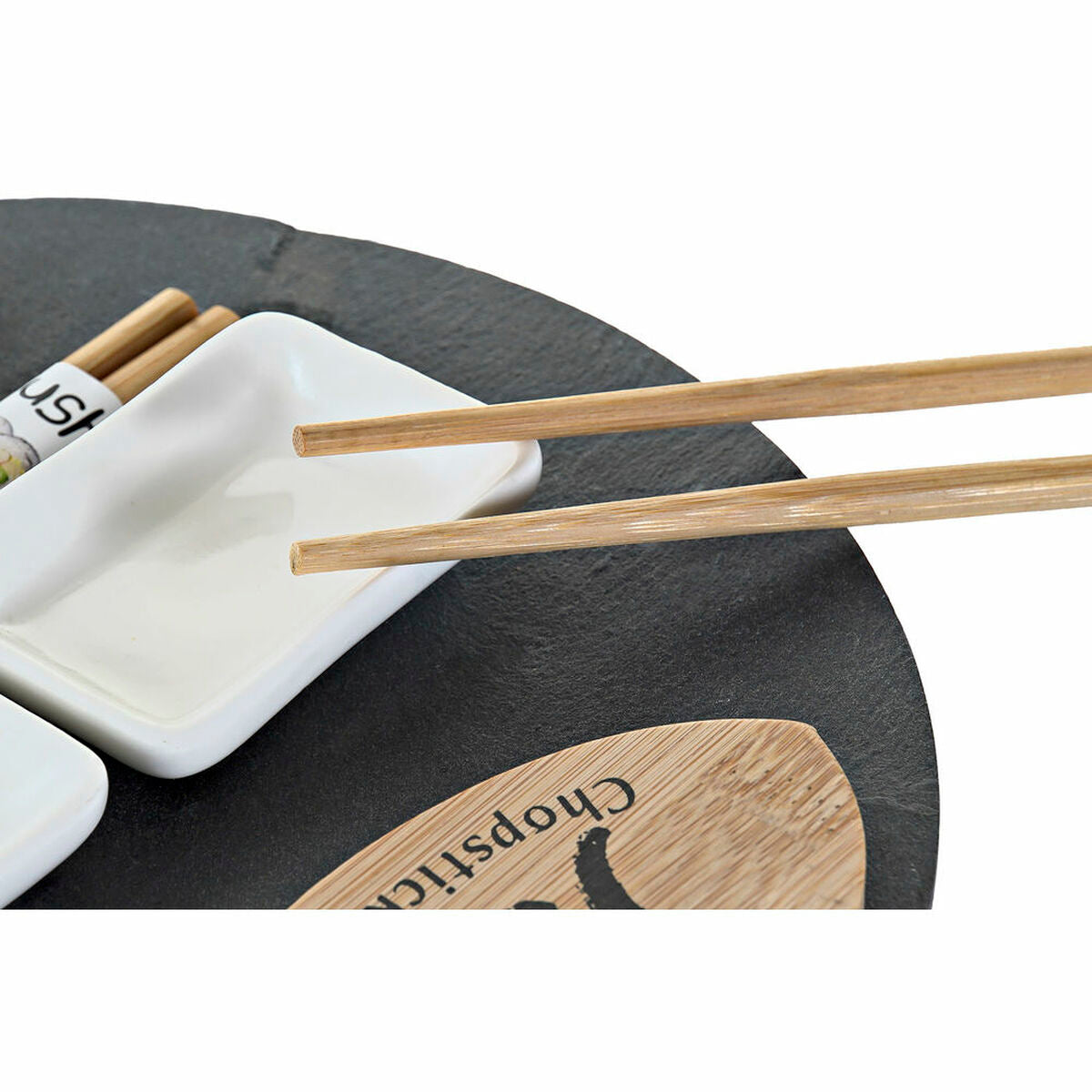 Sushi Set DKD Home Decor Ceramic Board Bamboo (9 pcs)