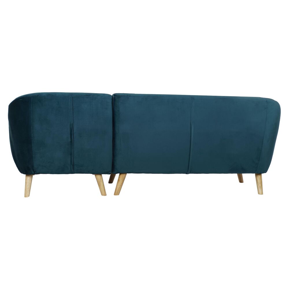 Chaise Longue Sofa DKD Home Decor Turquoise Polyester Rubber wood (230 x 144 x 84 cm)