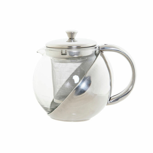 Teapot DKD Home Decor S3026074 Crystal Stainless steel Silver (14 x 11 x 12 cm) (500 ml)