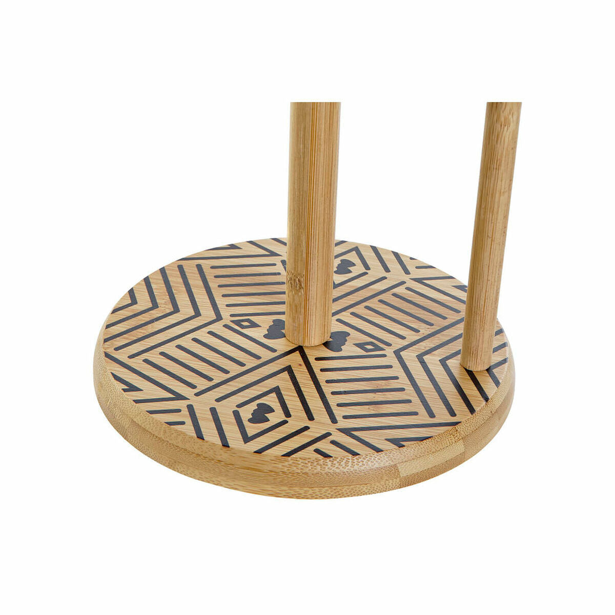 Kitchen Paper holder DKD Home Decor Natural Black Bamboo (16.5 x 16.5 x 35 cm)