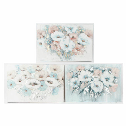 Painting DKD Home Decor S3018376 Flowers (120 x 3,5 x 80 cm)