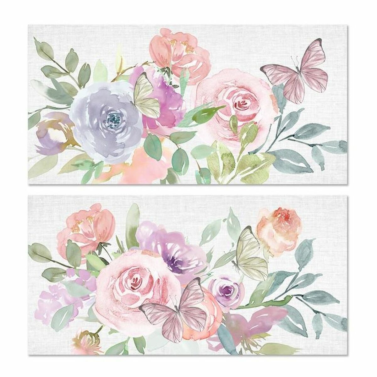 Painting DKD Home Decor Flowers (120 x 3 x 60 cm) (2 Units)