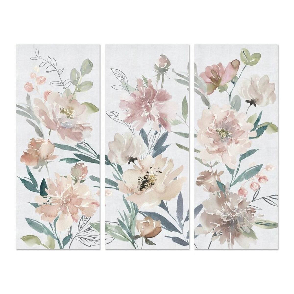 Painting DKD Home Decor Flowers (55 x 3 x 135 cm)