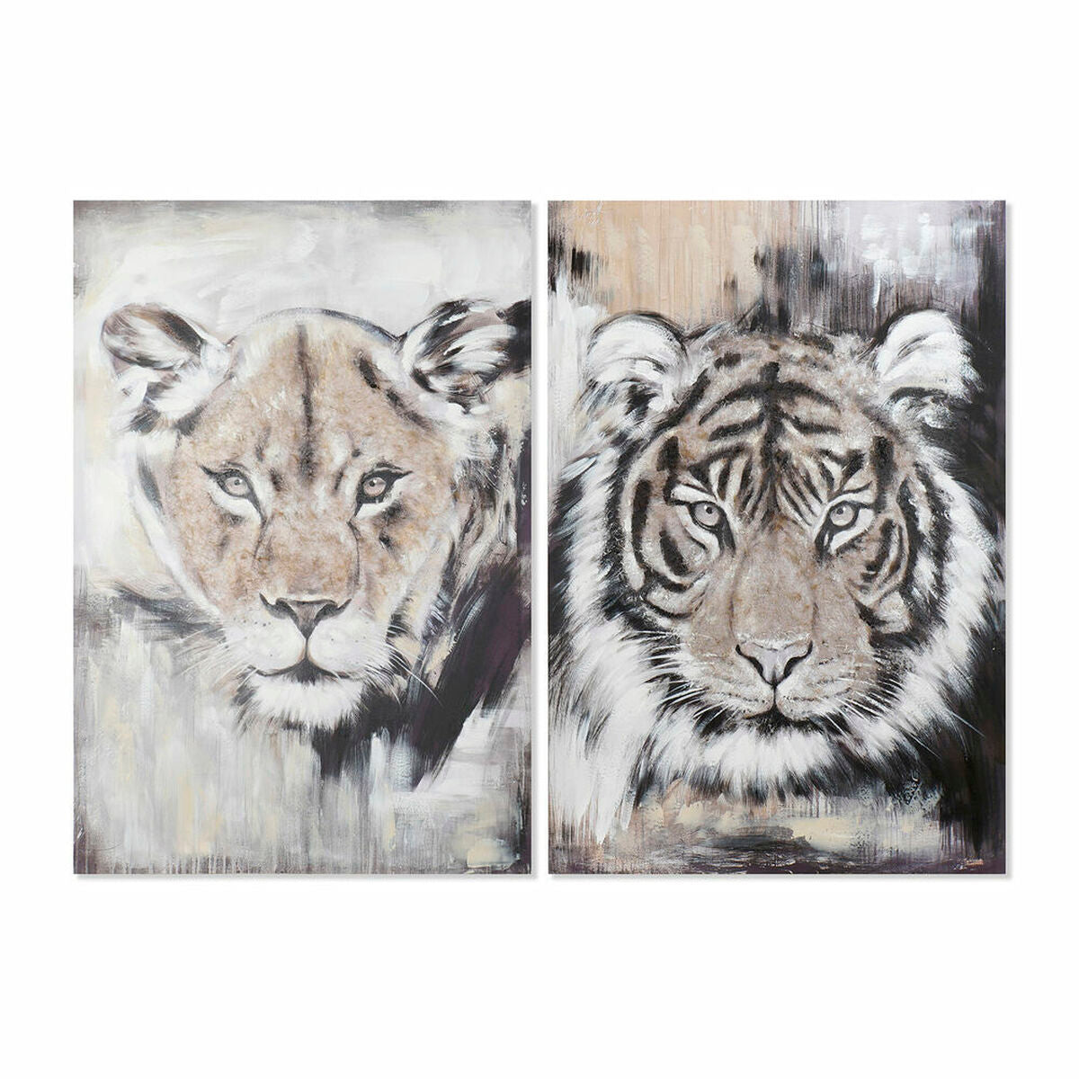 Painting DKD Home Decor Tiger Colonial (80 x 3 x 120 cm) (2 Units)