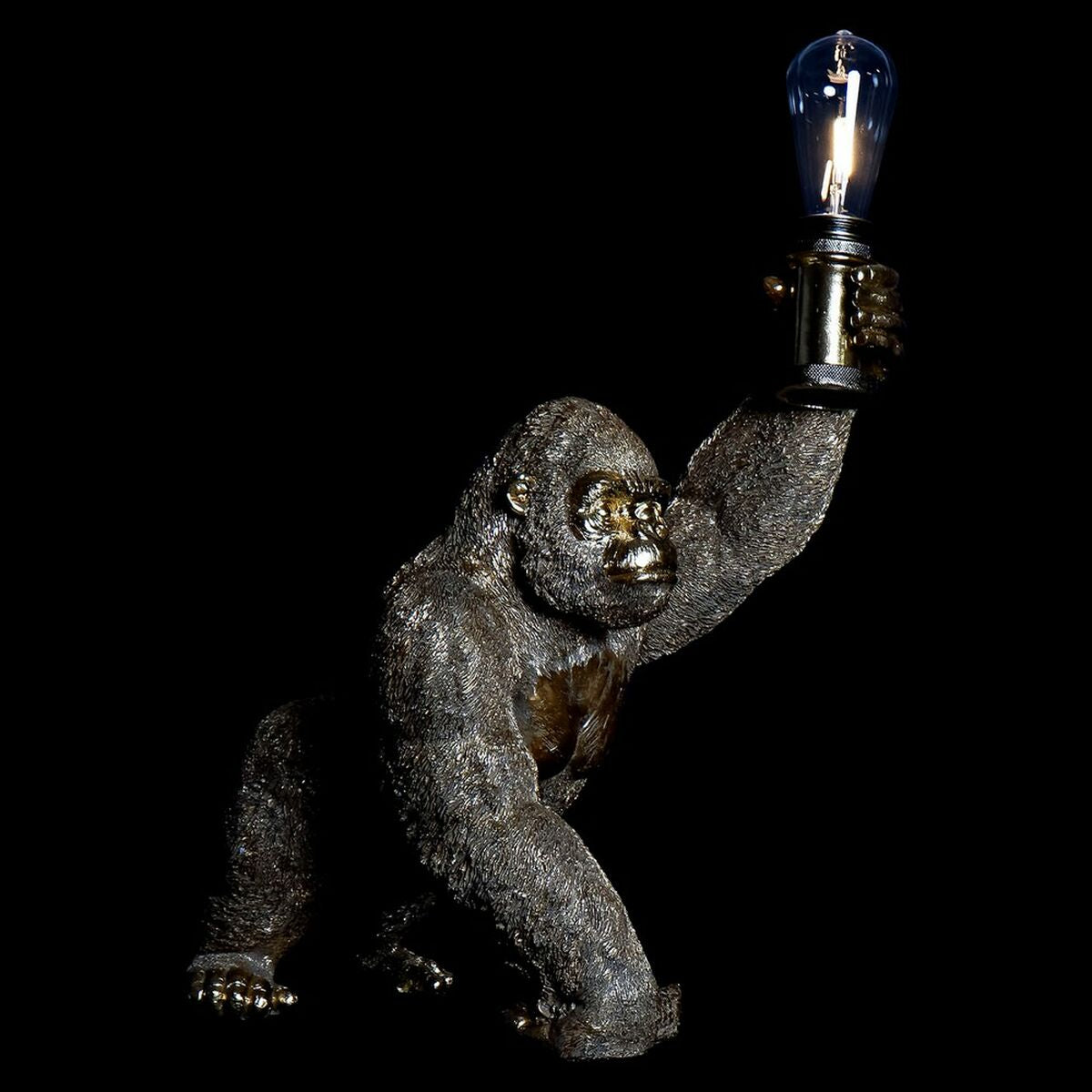 Desk lamp DKD Home Decor Resin 220 V Golden 50 W Gorilla (39 x 31.5 x 48 cm)