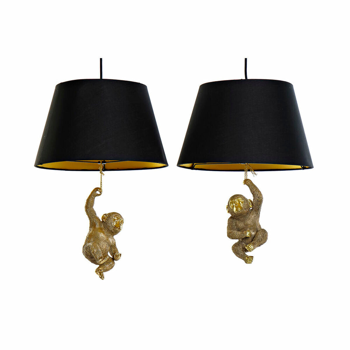 Ceiling Light DKD Home Decor Golden Resin 220 V 50 W Monkey (35.5 x 35.5 x 51 cm) (2 pcs)