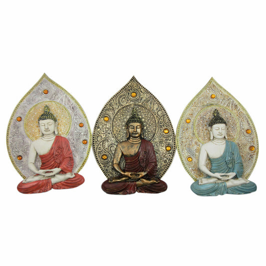 Wall Decoration DKD Home Decor Buddha Resin (19.3 x 3.7 x 27.3 cm) (3 pcs)