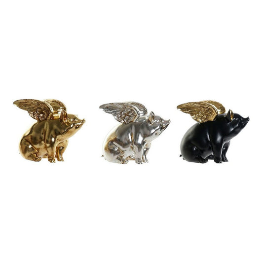 Decorative Figure DKD Home Decor Resin Pig (26 x 17 x 22.5 cm) (3 pcs)