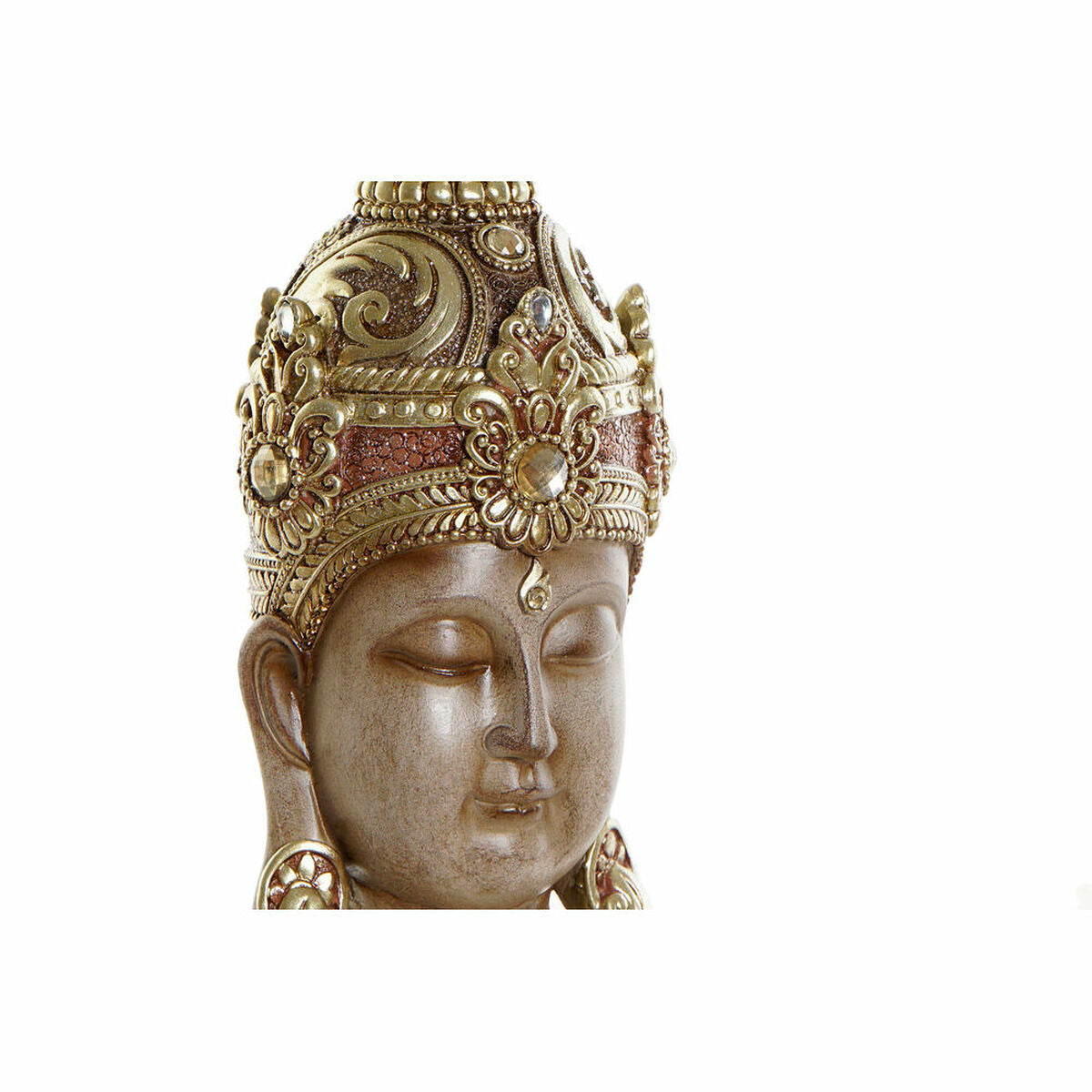 Decorative Figure DKD Home Decor Golden Brown Buddha Resin (15 x 9 x 30 cm)