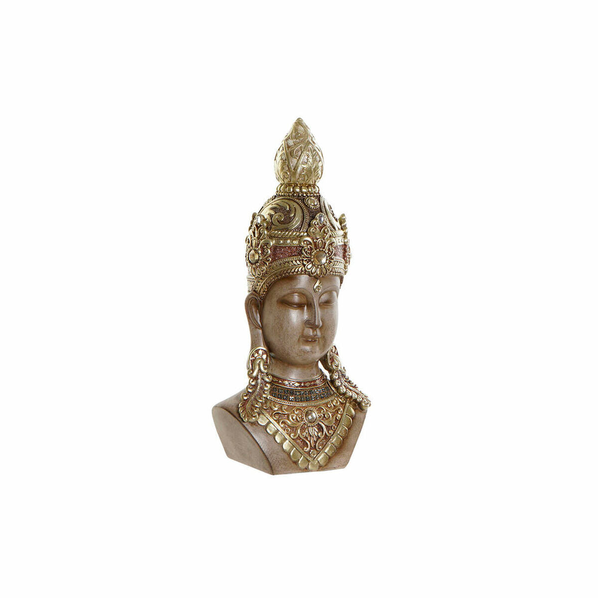 Decorative Figure DKD Home Decor Golden Brown Buddha Resin (15 x 9 x 30 cm)